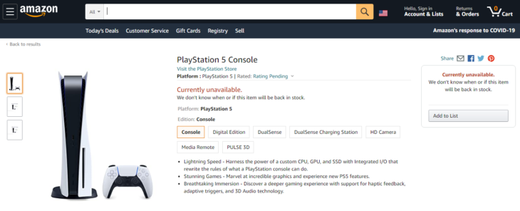 playstation 5 pre order amazon