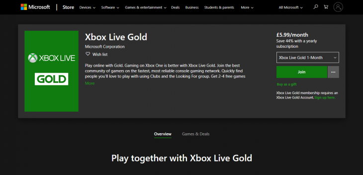 Buying Gbox Live Gold - Screenshot