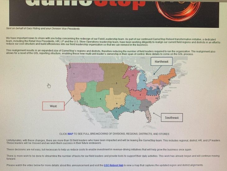 Gamestop 50 leaders layoff