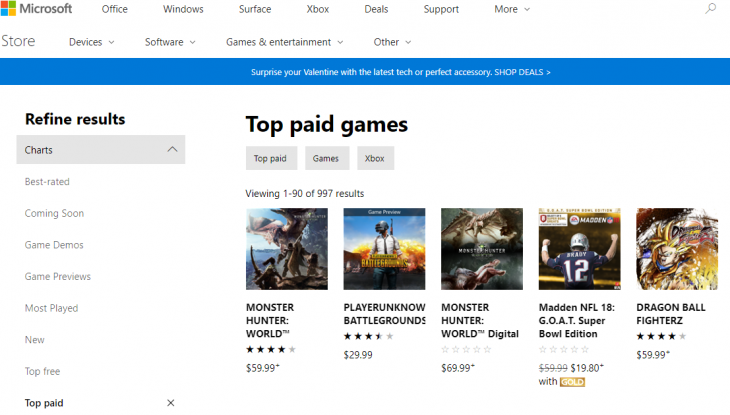 Microsoft Top Games