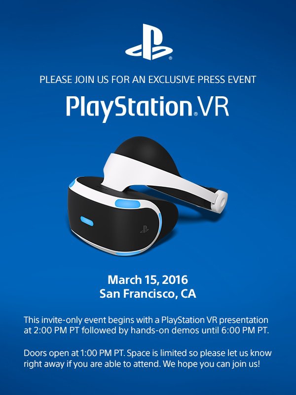 PlayStation VR - Press Conference - 15 March 2016