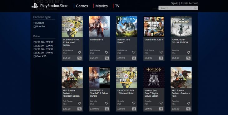 best cheap games ps4 store