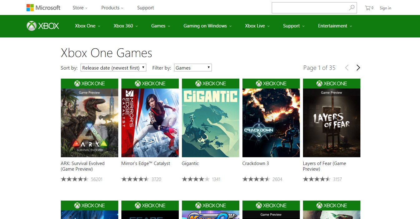 Xbox One Store