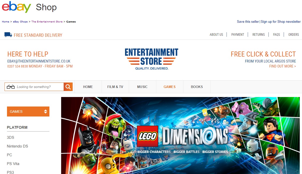 eBay to open store for games and other entertainment products WholesGame